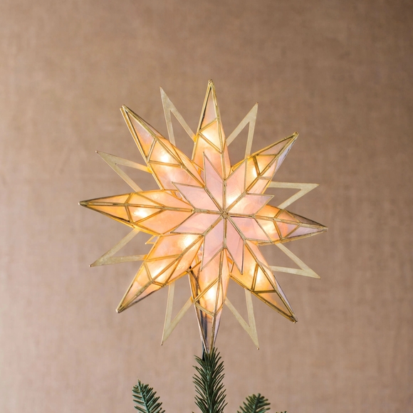 Gold and Pink Star Tree Topper - Picture 1 of 3